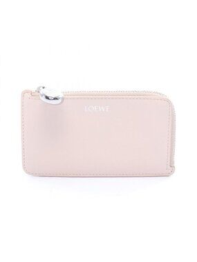 Loewe Coin Case Pebble Card Baby Pink Leather Holder